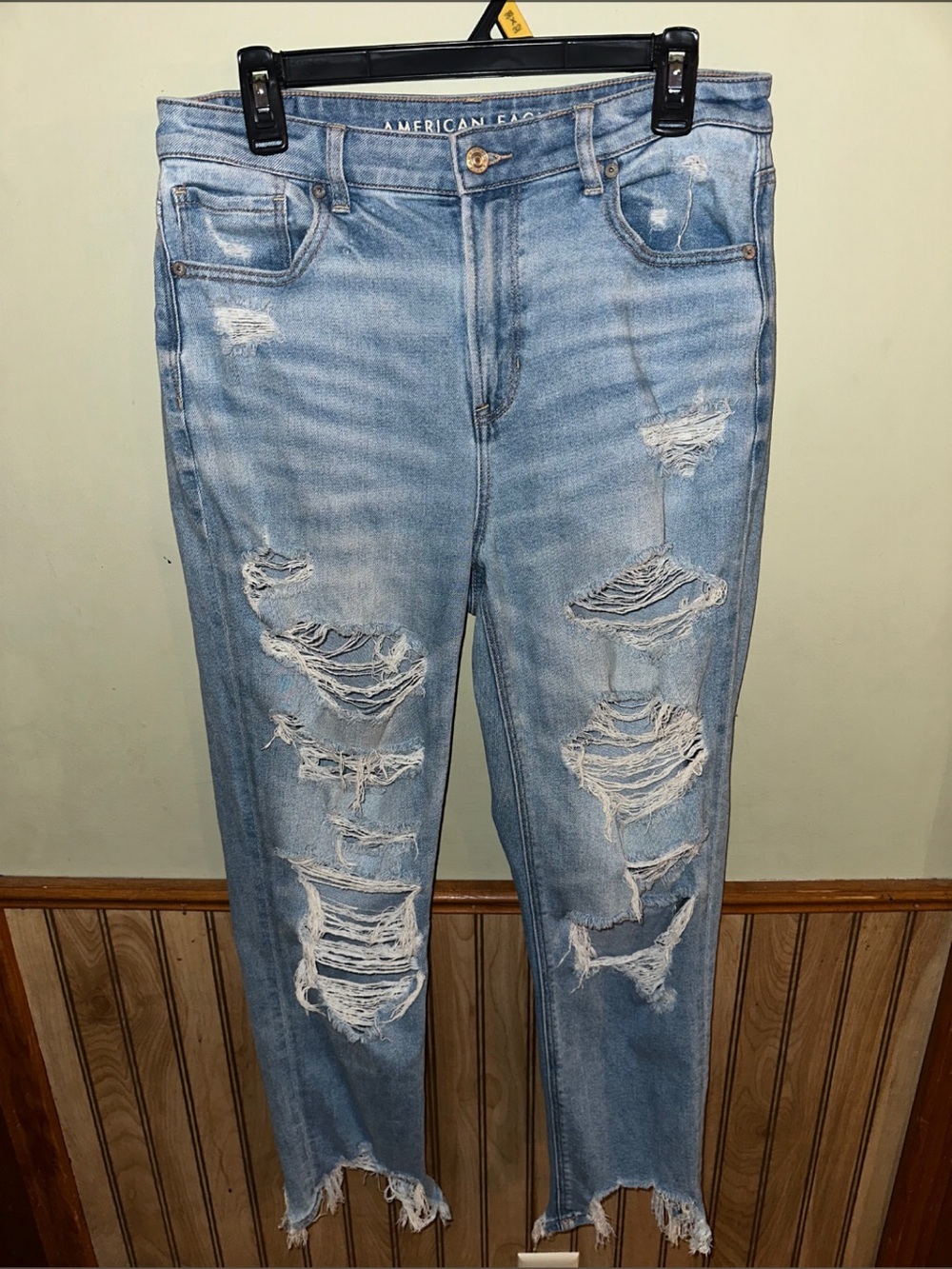 American Eagle Outfitters Light Blue Distressed Ankle Jeans